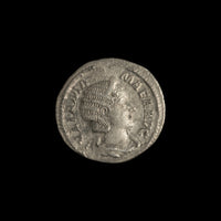 Obverse of Roman silver denarius of Julia Mamaea, legend IVLIA MAMAEA AVG, radiate or laureate bust right.