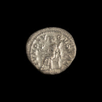 Reverse of Roman silver denarius of Julia Mamaea, showing Juno, legend IVNO AVGVSTAE.