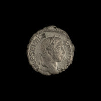 Obverse of Roman silver denarius of Severus Alexander, legend IMP SEV ALEXAND AVG, radiate or laureate bust right.