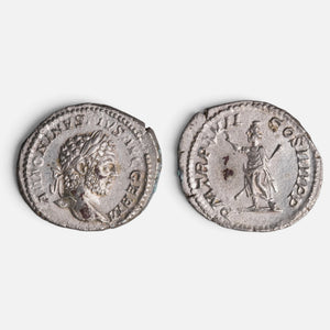 Roman Silver Denarius 'Caracalla' (214 CE, RIC IV Caracalla 244), obverse and reverse
