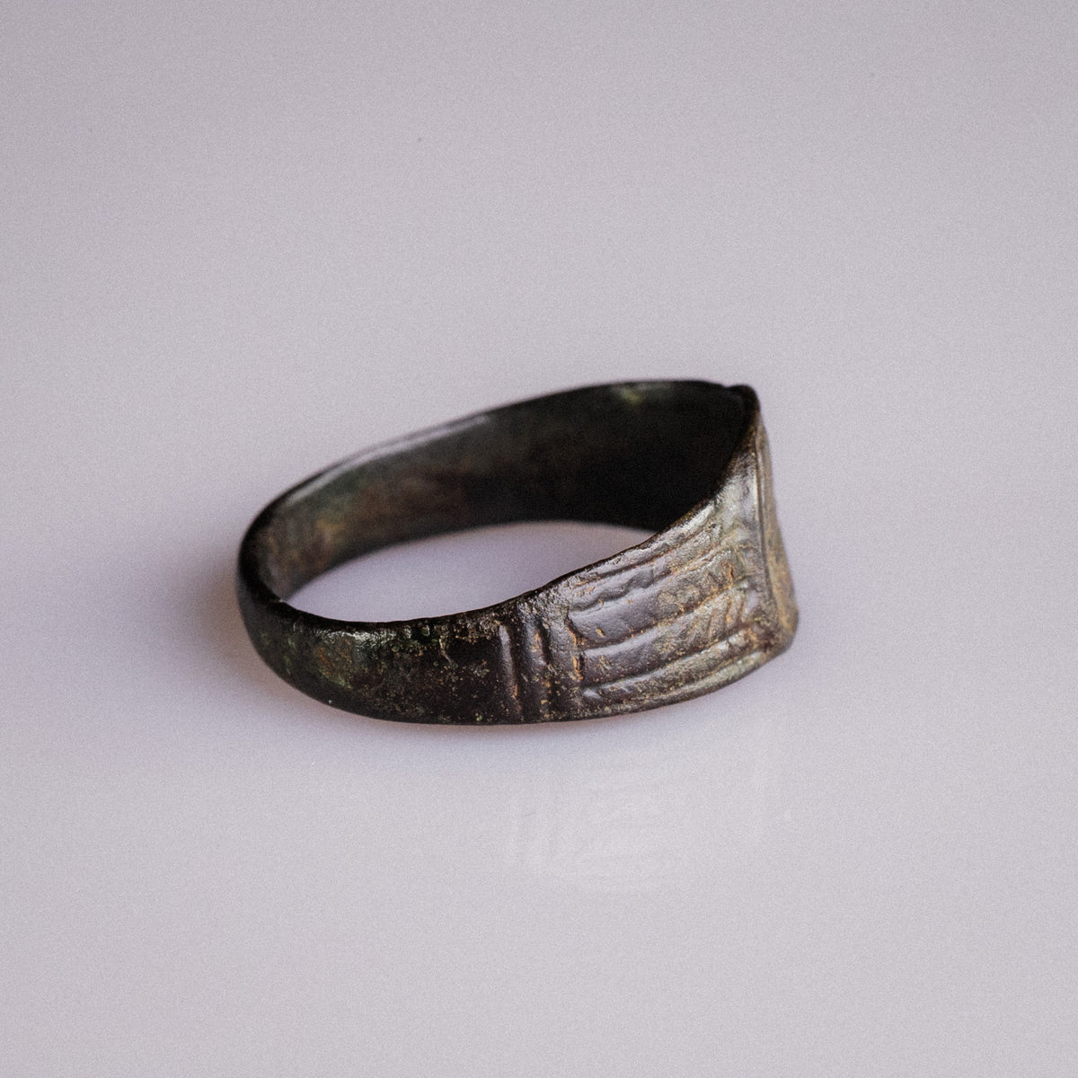 Medieval Bronze Signet Ring with Geometric Cross – 'Eadric' (13th–15th century AD) — view 4