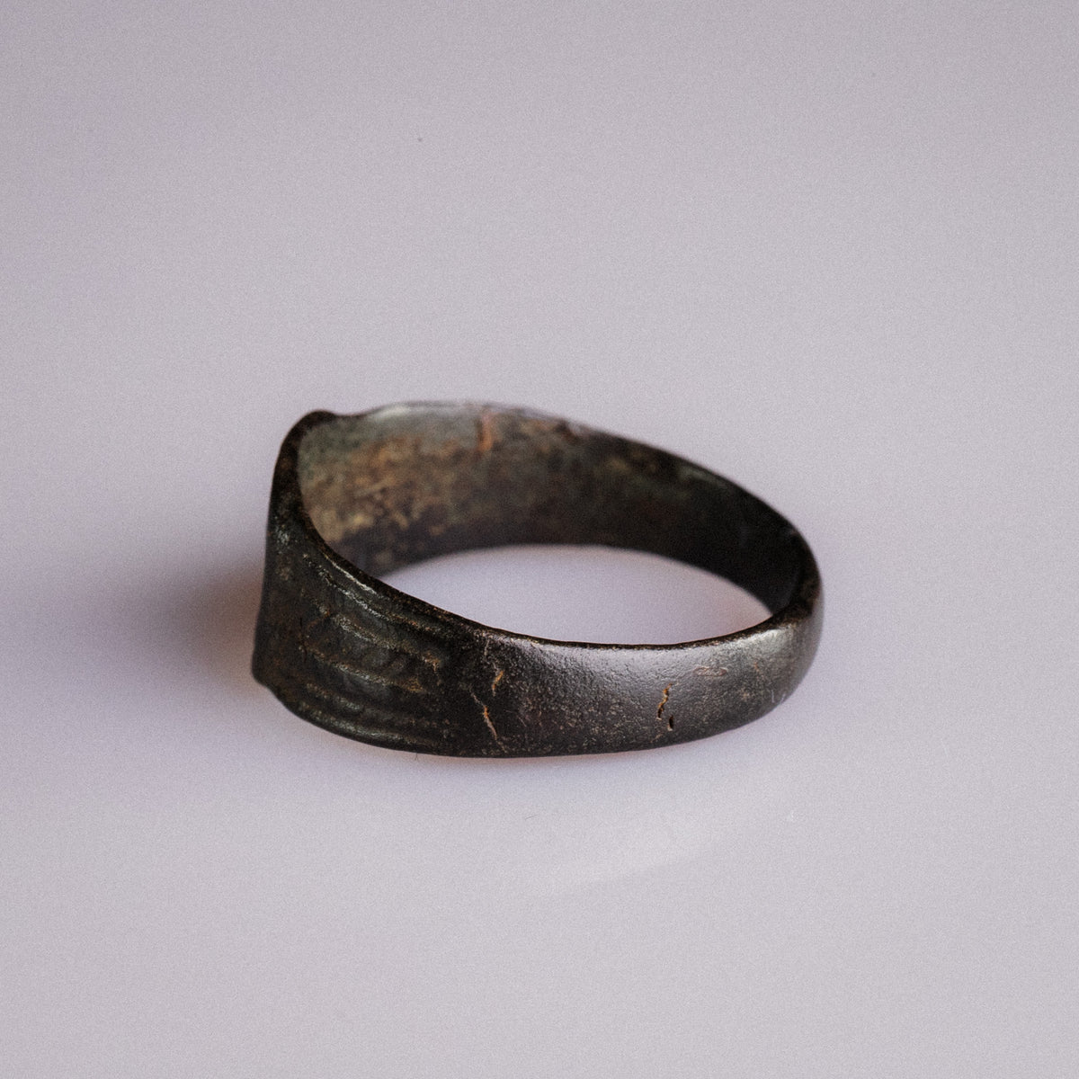 Medieval Bronze Signet Ring with Geometric Cross – 'Eadric' (13th–15th century AD) — view 6