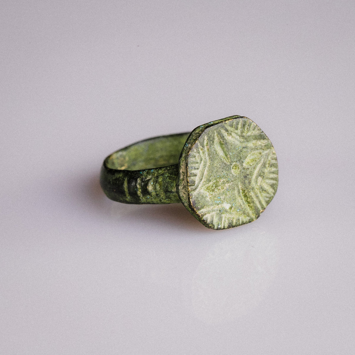 Medieval Signet Ring with Quatrefoil – 'Wolfram' (13th–15th century AD) — view 2
