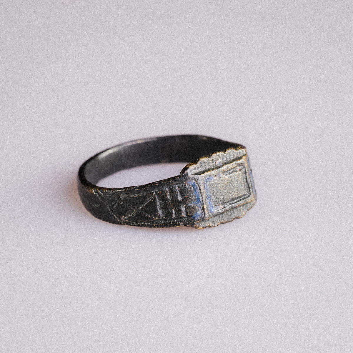 Post Medieval Devotional Ring with Enamelled Cross – 'Peregrinus' (17th–18th century AD) — view 2