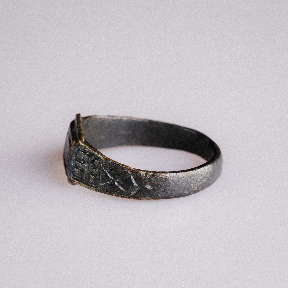 Post Medieval Devotional Ring with Enamelled Cross – 'Peregrinus' (17th–18th century AD) — view 5