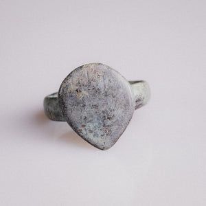 Medieval Bronze Signet Ring with Shield Bezel – 'Scutum' (12th–14th century AD)