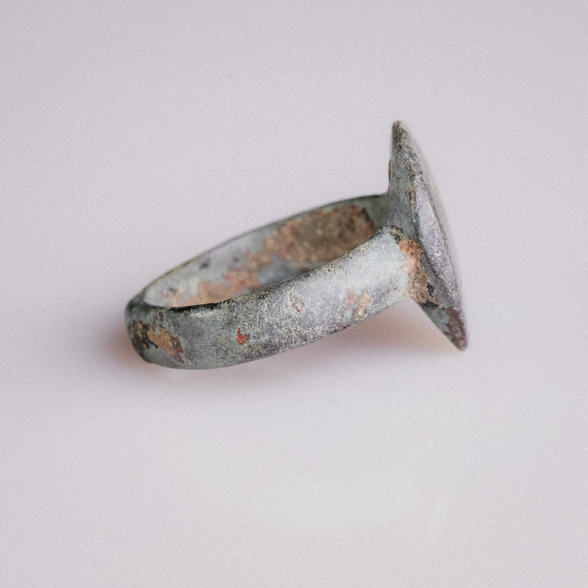 Medieval Bronze Signet Ring with Shield Bezel – 'Scutum' (12th–14th century AD) — view 3