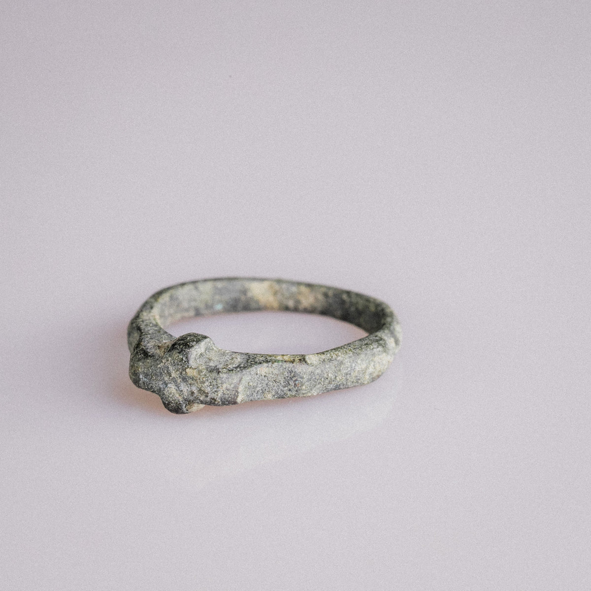Medieval Bronze Ring with Raised Cross – 'Fidelis' (12th–16th century AD) — view 6
