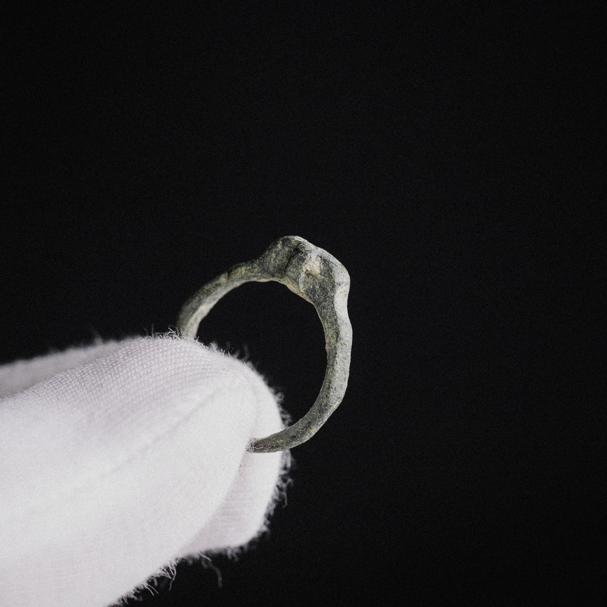 Medieval Bronze Ring with Raised Cross – 'Fidelis' (12th–16th century AD) — view 8
