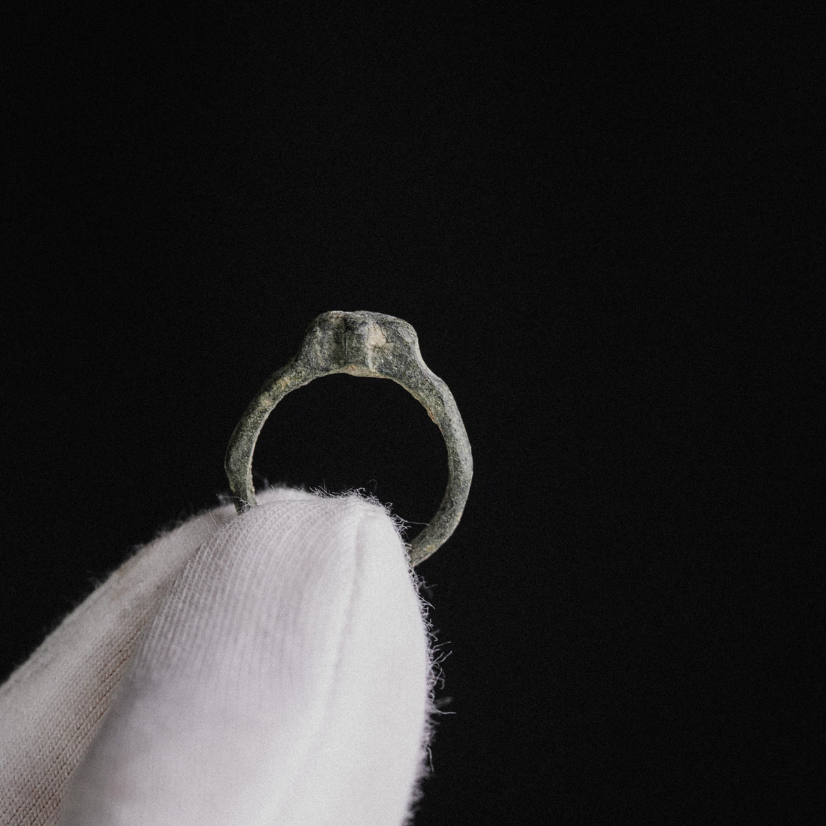 Medieval Bronze Ring with Raised Cross – 'Fidelis' (12th–16th century AD) — view 10