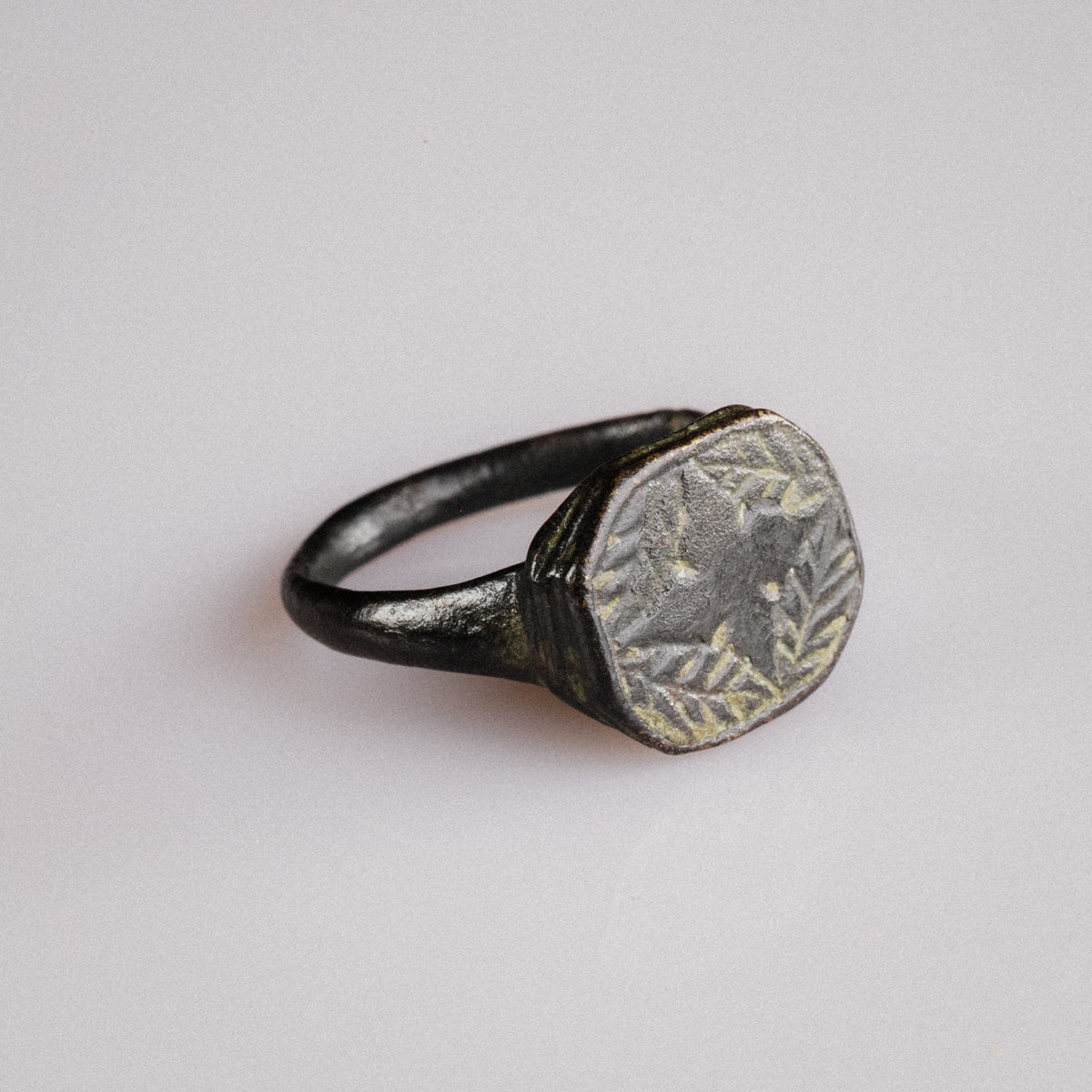 Early Medieval Bronze Signet Ring with Cross Motif – 'Corvin' (8th–11th century AD)