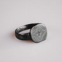 Medieval Bronze Signet Ring with Latin Cross Device – 'Vigil' (11th–15th century AD)