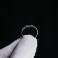 Roman Bronze Ring with Carnelian Intaglio Bust – 'Faustina' (2nd–3rd century AD) — view 9