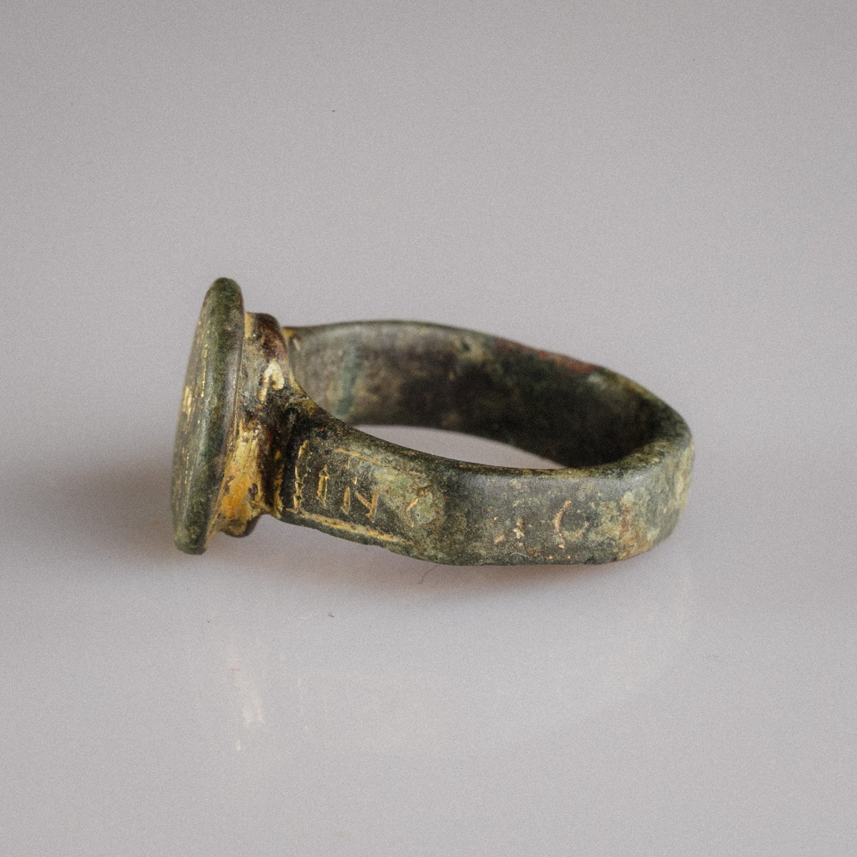 Early Byzantine Gilded Bronze Ring with Greek Inscription – 'Stephanos' (5th–7th c. AD) — view 5