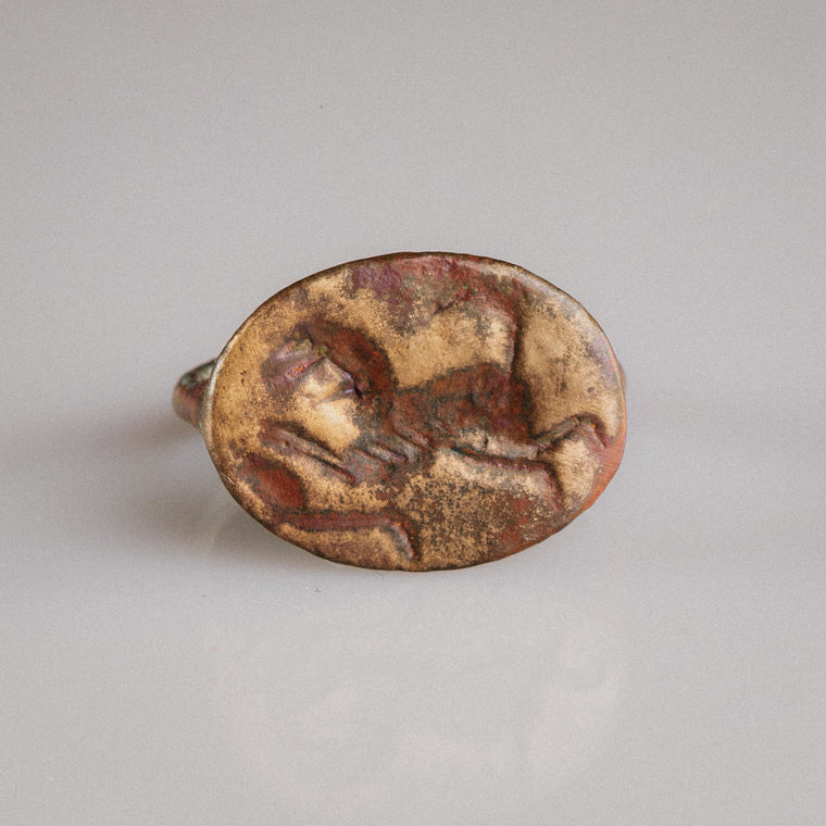 Roman Bronze Ring 'Panthera' (2nd-3rd c. AD) EU 57/US 8