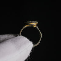 Early Byzantine Gilded Bronze Ring with Greek Inscription – 'Stephanos' (5th–7th c. AD) — view 8