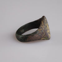 Byzantine Bronze Ring with Gold Inlay Bird Motif – 'Geranos' (9th–11th c. AD) — view 3