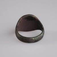 Byzantine Bronze Ring with Gold Inlay Bird Motif – 'Geranos' (9th–11th c. AD) — view 4