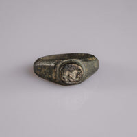 Roman Bronze Ring with Lion Motif – 'Fortis' (2nd–3rd century AD)
