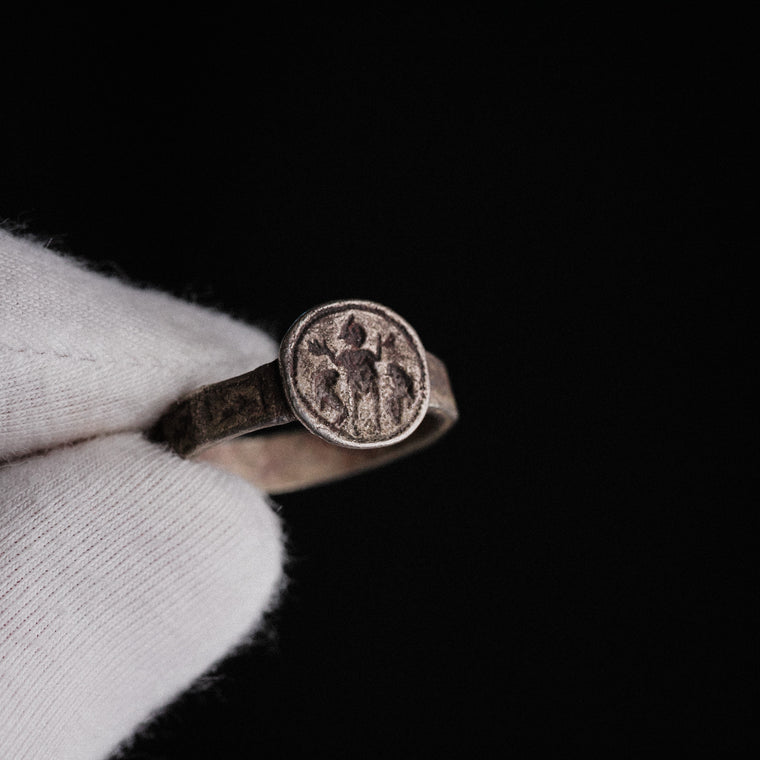 Byzantine Silver Ring 'Danielos' (5th-8th c. CE) EU 61/US 9.75