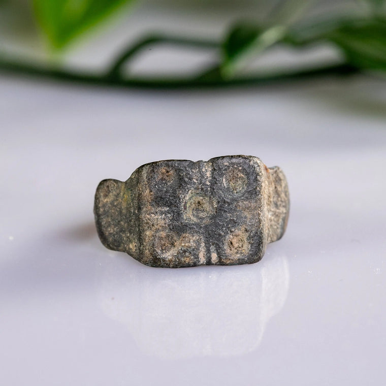 Late Roman Bronze Ring 'Basiliskos' (3rd-6th c. AD) EU 59/US 8.75