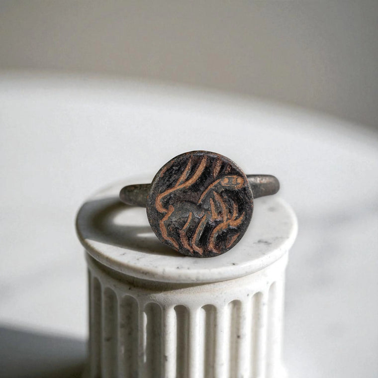 Roman Bronze Ring 'Leo Fortis' (1st-3rd c. AD) EU 57/US 8