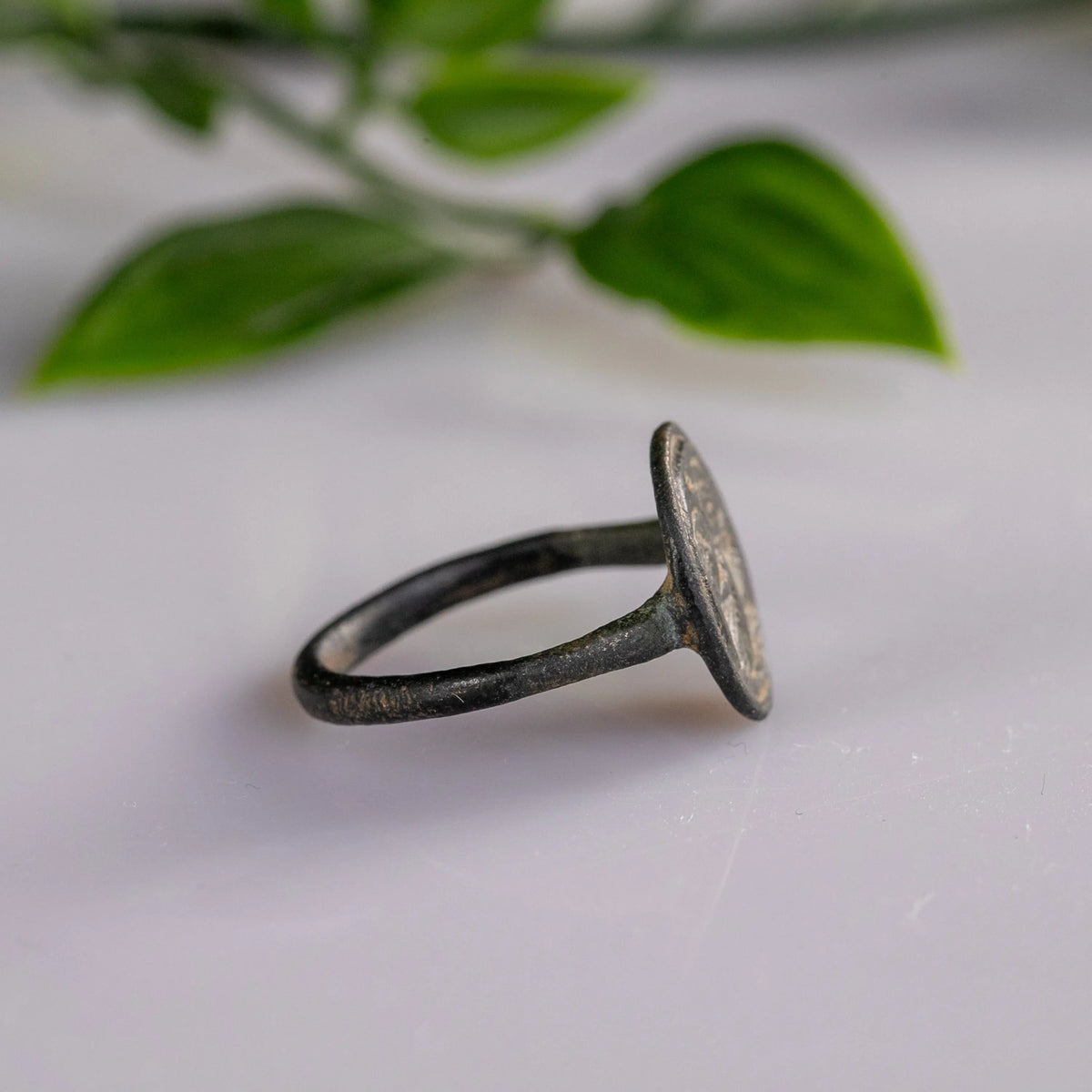 “Symmachos” – Byzantine Bronze Ring (8th–10th Century AD) – EU 58 / US 8.5 Aurora Antiqua