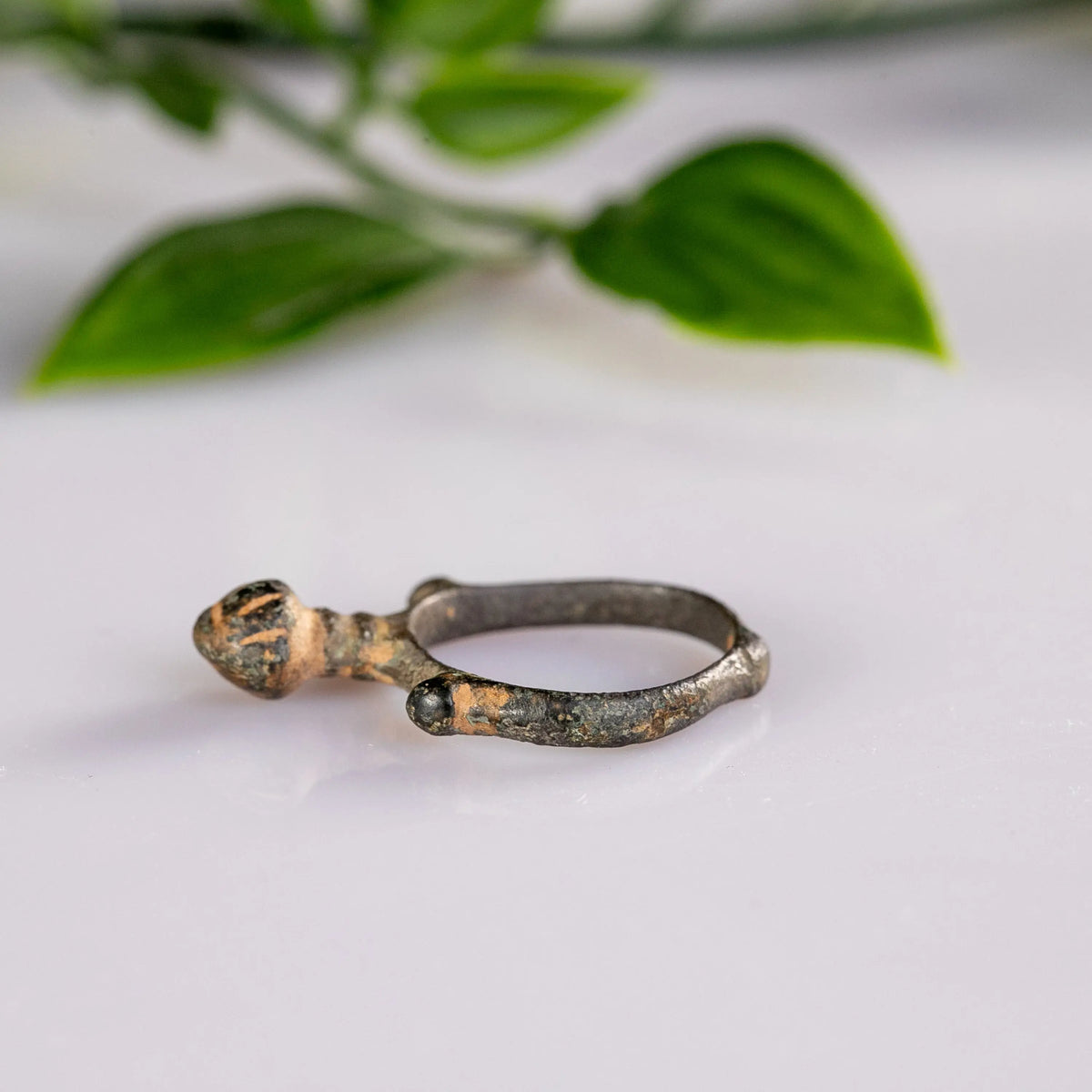Medieval Bronze Ring with Knobbed Shoulders – “Godric” (9th–14th c. AD) – EU 50 / US 5.25 Aurora Antiqua