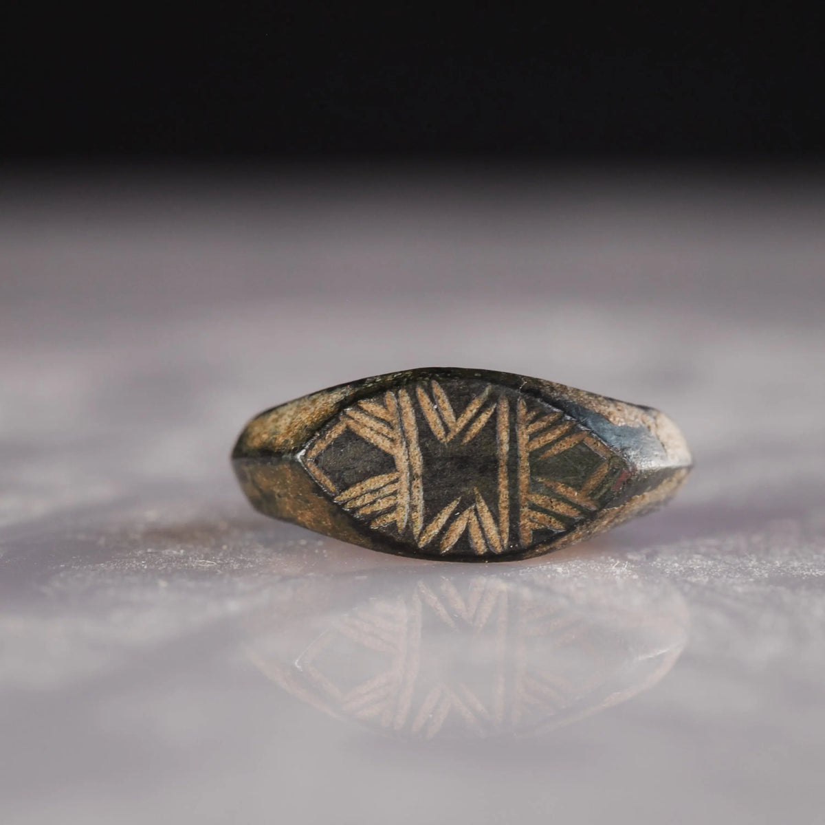 Medieval Bronze Ring 'Sigisbert' (10th-13th c. AD) EU 51/US 5.75
