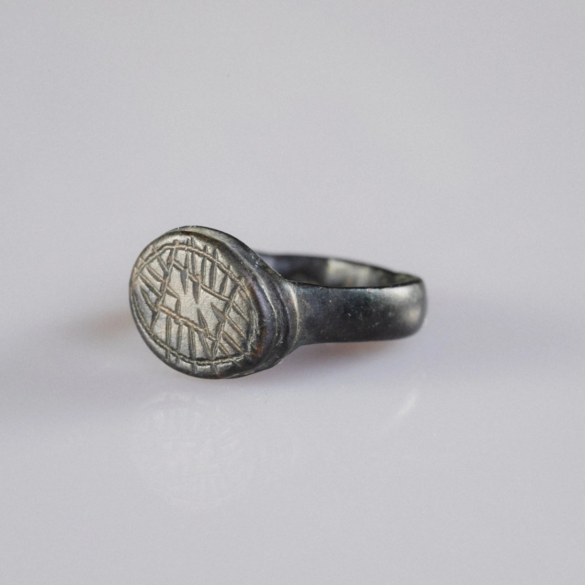 Medieval Bronze Signet Ring - 'Roderic' (12th–15th c. CE) EU 50 / US 5.25