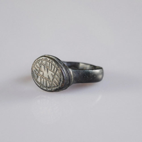 Medieval Bronze Signet Ring - 'Roderic' (12th–15th c. CE) EU 50 / US 5.25