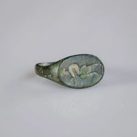 ‘Sylvanus’ – Roman Bronze Ring with Engraved Faun (1st–3rd Century AD) EU 50.5 / US 5.5 Aurora Antiqua