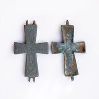 “Theotokos Orans” – Byzantine Bronze Reliquary Cross (Enkolpion) Depicting the Virgin Mary (11th–13th C. CE) AD Aurora Antiqua