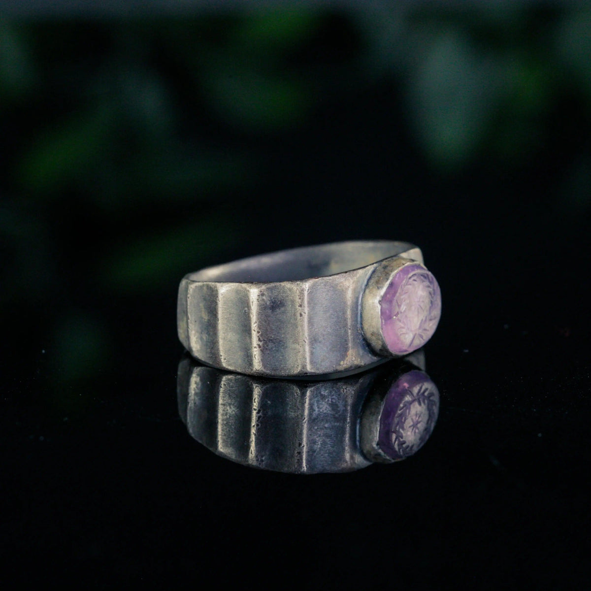 “Marcus” – Roman Silver Signet Ring with Intaglio Star & Laurel Wreath (3rd Century AD) – EU 58 / US 8.25 Aurora Antiqua