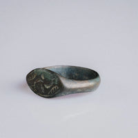 Medieval Bronze Ring with Rotational Geometric Motif – “Ulric” (9th–14th c. AD) – EU 54 / US 7 Aurora Antiqua