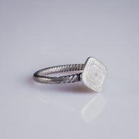 Early Medieval Silver Ring with Square Bezel – “Crescent” (7th–10th c. AD) – EU 58 / US 8.25 Aurora Antiqua