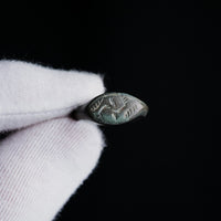 Medieval Bronze Ring with Rotational Geometric Motif – “Ulric” (9th–14th c. AD) – EU 54 / US 7 Aurora Antiqua