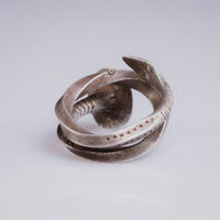 Medieval Silver Serpent-Amulet Ring with Sunburst Seal – “Serapis” (12th–14th c. AD) – EU 62 / US 10 Aurora Antiqua