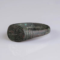 Late Medieval Bronze Signet Ring with Christian Motif – “Osman” (14th–16th c. AD) – EU 76 / US 15.5 Aurora Antiqua