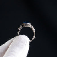 Early Medieval Silver Ring with Blue Glass Inlay – “Nadir” (9th–13th c. AD) – EU 59 / US 8.75 Aurora Antiqua