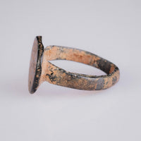 Late Roman Bronze Signet Ring with Punch Dot Motif – “Vigil” (3rd–5th CE) – EU 49 / US 5 Aurora Antiqua