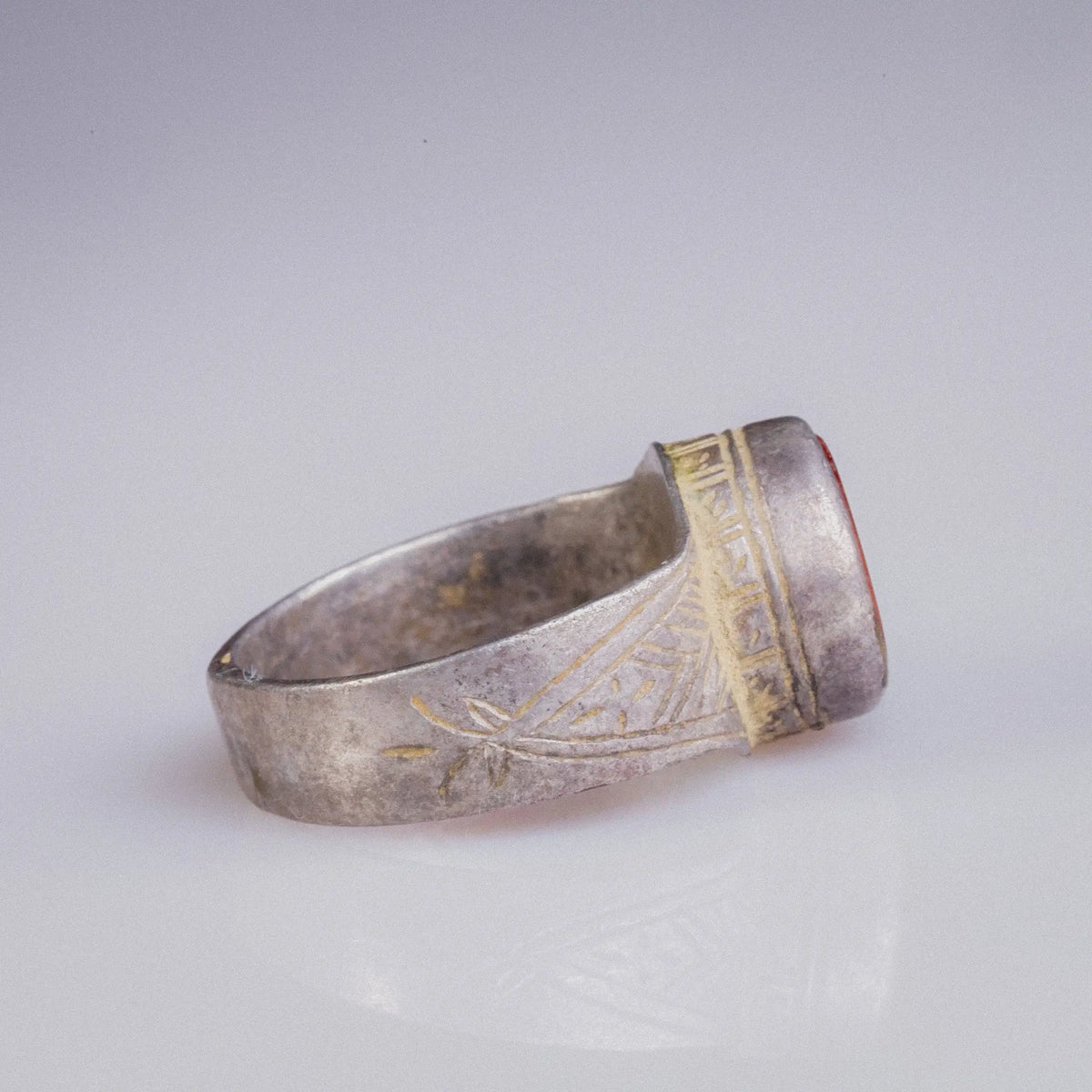 Byzantine Silver Ring with Carnelian Cabochon – “Nikephoros” (9th–10th c. CE) – EU 59 / US 8.75 Aurora Antiqua