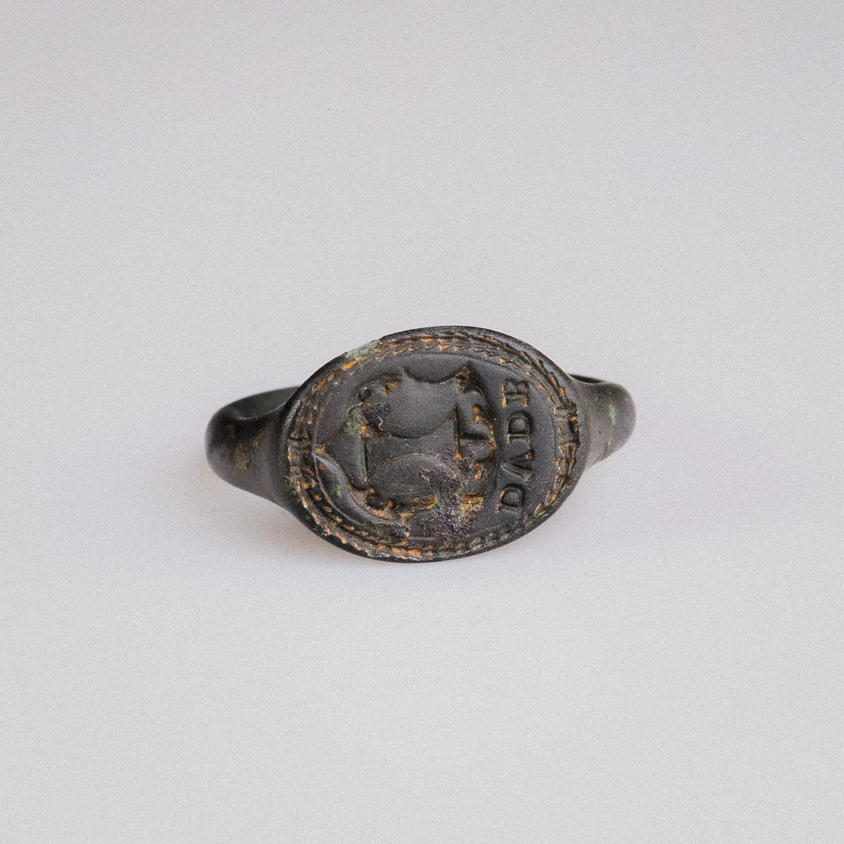 Renaissance Bronze Heraldic Signet Ring – 'Valerius' (16th CE) — view 3