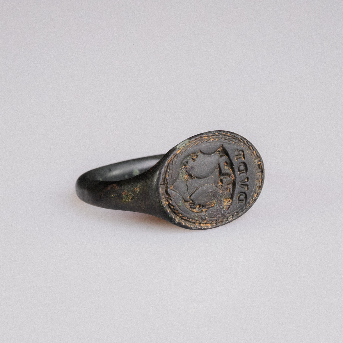 Renaissance Bronze Heraldic Signet Ring – 'Valerius' (16th CE) — view 4