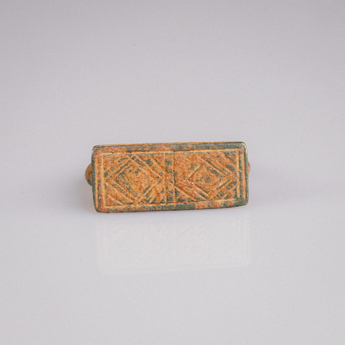 Medieval Bronze Military Seal Ring with Geometric Bezel – 'Fortis' (11th–13th CE) — view 10
