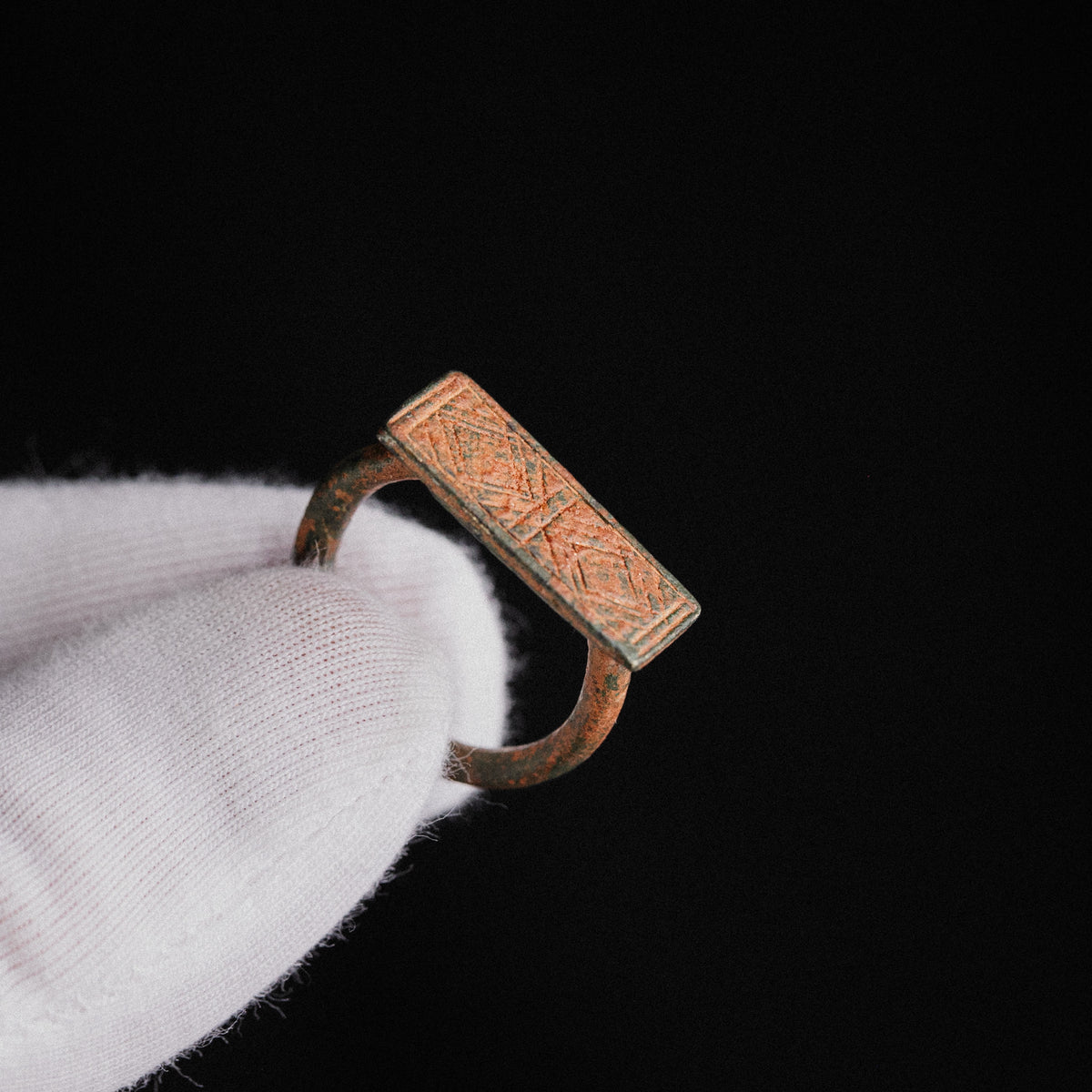 Medieval Bronze Military Seal Ring with Geometric Bezel – 'Fortis' (11th–13th CE) — view 2