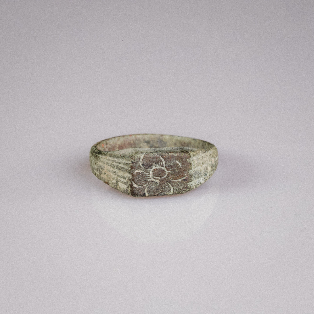 Medieval Bronze Flower Seal Ring – 'Florinus' (11th–13th CE)