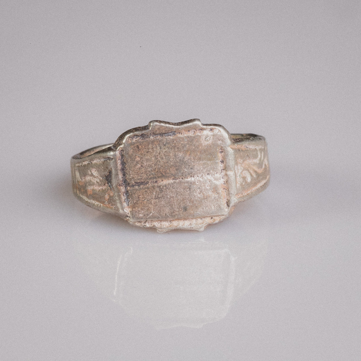 Late Medieval Silver Signet Ring with Plain Bezel – 'Modestus' (14th–16th CE) — view 2