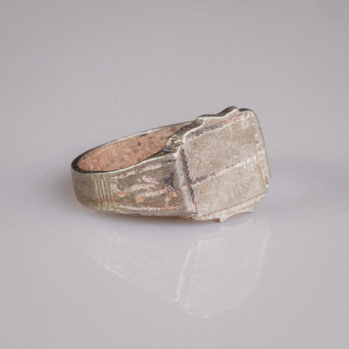 Late Medieval Silver Signet Ring with Plain Bezel – 'Modestus' (14th–16th CE)