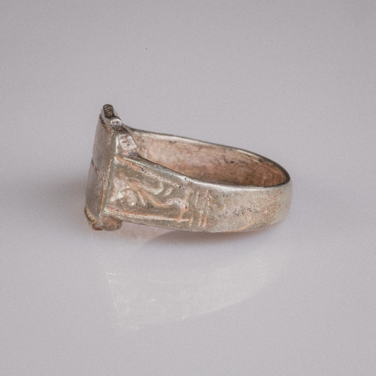 Late Medieval Silver Signet Ring with Plain Bezel – 'Modestus' (14th–16th CE) — view 5